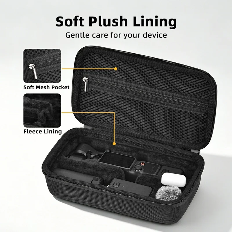 BRDRC Carrying Case for DJI Osmo Pocket 4 Hard Shell Storage Bag Nylon Waterproof Protective Travel Pouch - Black