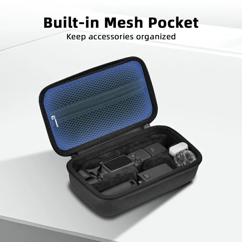 BRDRC Carrying Case for DJI Osmo Pocket 4 Hard Shell Storage Bag Nylon Waterproof Protective Travel Pouch - Black