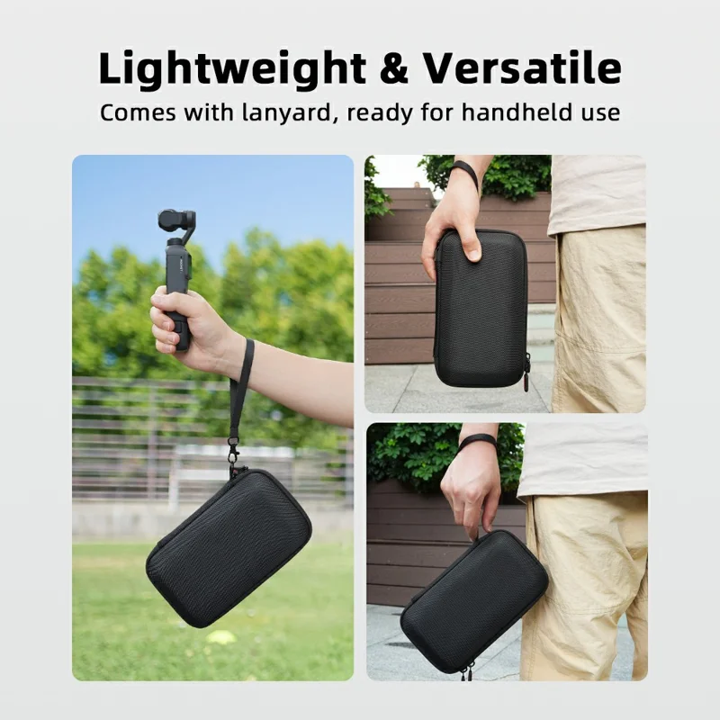 BRDRC Carrying Case for DJI Osmo Pocket 4 Hard Shell Storage Bag Nylon Waterproof Protective Travel Pouch - Black