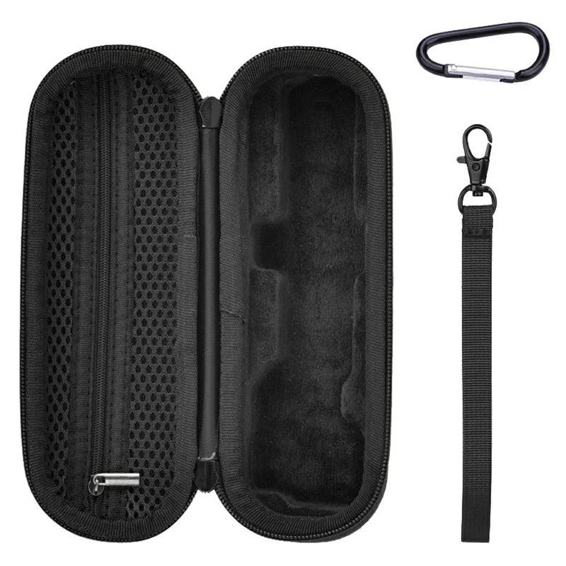 BRDRC Carrying Case for DJI Osmo Pocket 4 Nylon Hard Shell Protective Storage Bag with Wrist Strap & Carabiner - Black