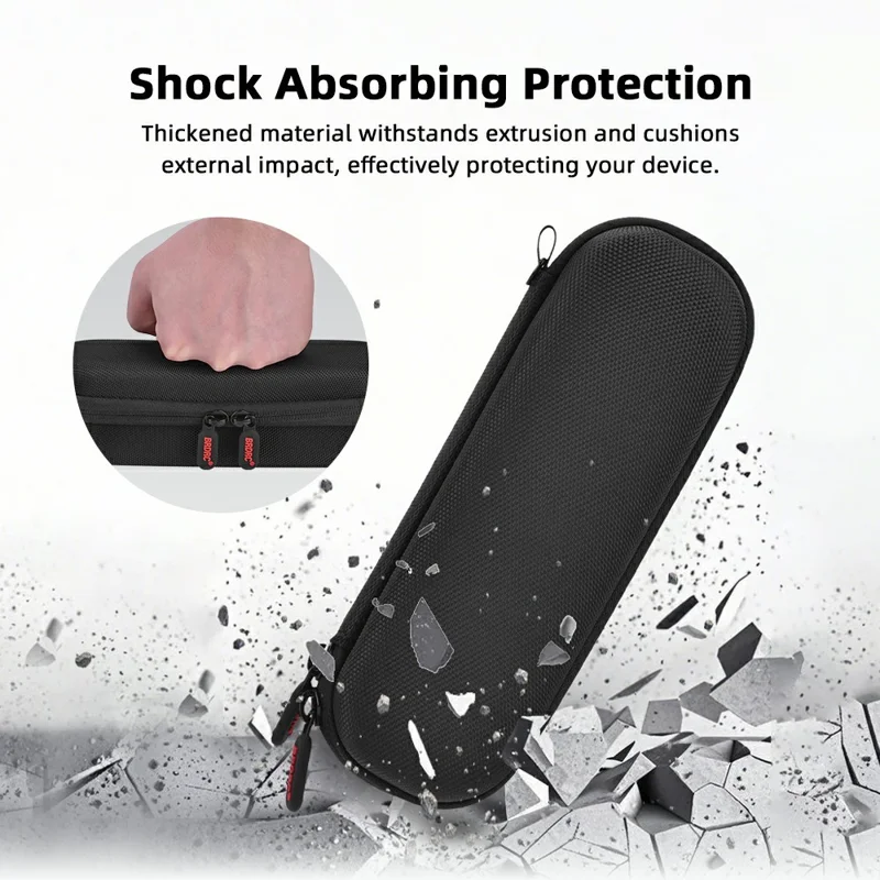 BRDRC Carrying Case for DJI Osmo Pocket 4 Nylon Hard Shell Protective Storage Bag with Wrist Strap & Carabiner - Black