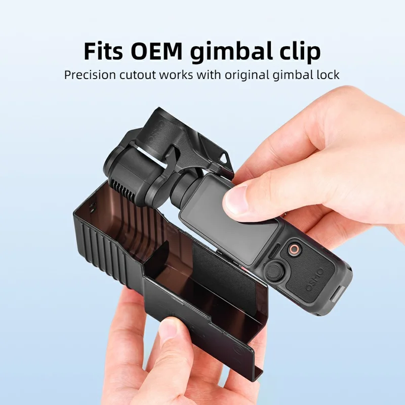حالة الحماية BRDRC لجهاز DJI Osmo Pocket 4 / 3 غطاء صلب مقاوم للصدمات مع حبل - أسود