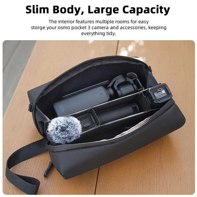 Sac de rangement en bandoulière BRDRC pour DJI Osmo Pocket 4 / 3, étui de transport portatif, sacoche d'épaule - Noir