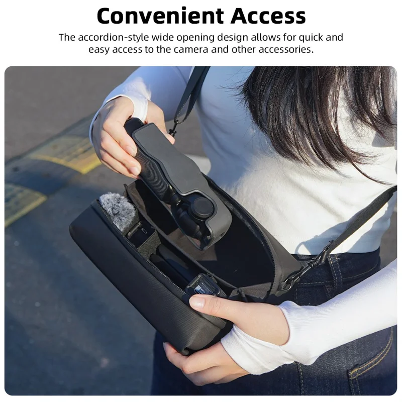 Sac de rangement en bandoulière BRDRC pour DJI Osmo Pocket 4 / 3, étui de transport portatif, sacoche d'épaule - Noir