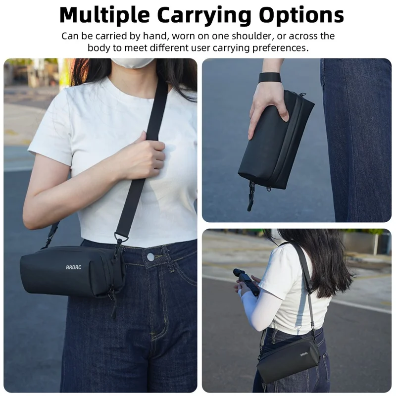 Sac de rangement en bandoulière BRDRC pour DJI Osmo Pocket 4 / 3, étui de transport portatif, sacoche d'épaule - Noir