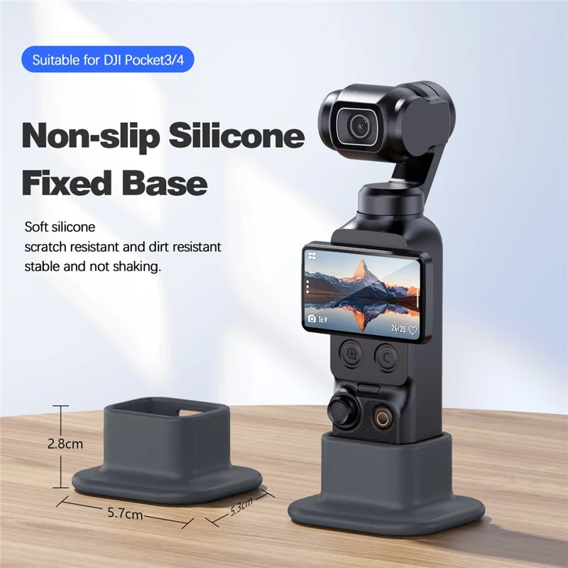 Supporto in Silicone per DJI Osmo Pocket 4 / Pocket 3, Supporto da Tavolo Antiscivolo in Silicone di Qualità Alimentare, Stabilizzatore - Grigio Nero