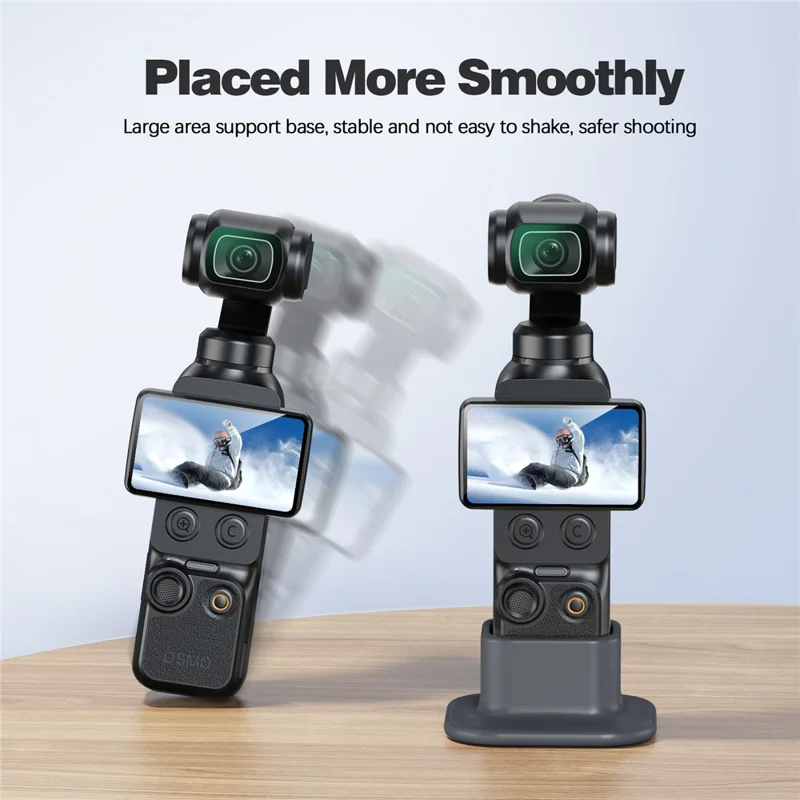 Supporto in Silicone per DJI Osmo Pocket 4 / Pocket 3, Supporto da Tavolo Antiscivolo in Silicone di Qualità Alimentare, Stabilizzatore - Grigio Nero