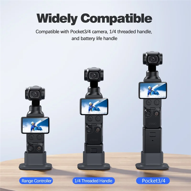 Supporto in Silicone per DJI Osmo Pocket 4 / Pocket 3, Supporto da Tavolo Antiscivolo in Silicone di Qualità Alimentare, Stabilizzatore - Grigio Nero