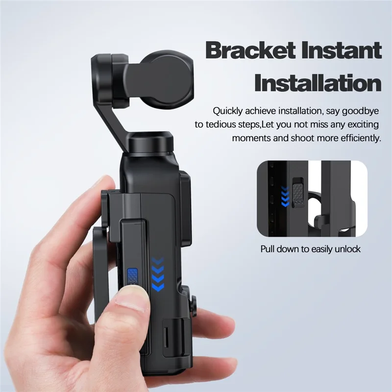 Multi-Functional Magnetic Mount Stand for DJI Osmo Pocket 4 Adjustable Angle Expandable Base Bracket - Black