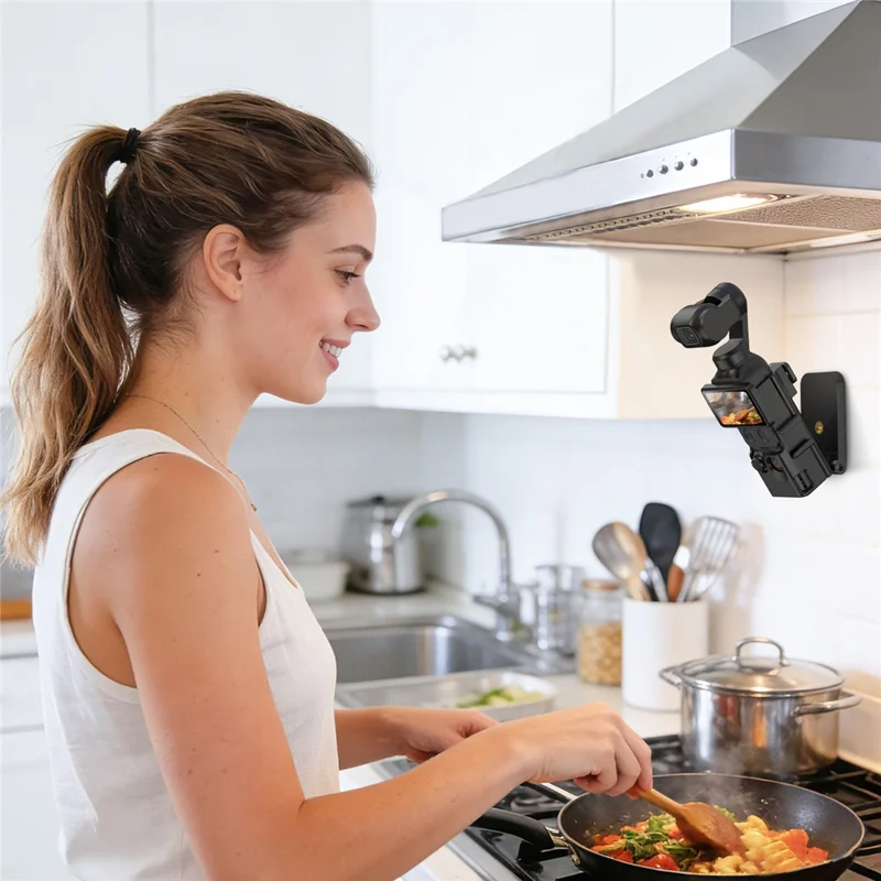 Multi-Functional Magnetic Mount Stand for DJI Osmo Pocket 4 Adjustable Angle Expandable Base Bracket - Black