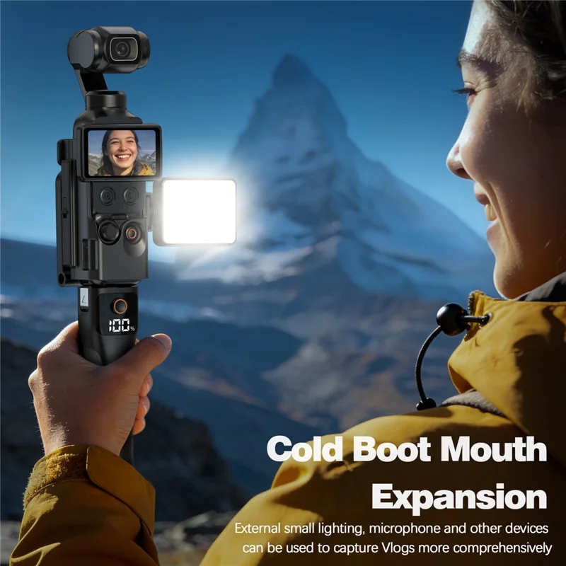 Multi-Functional Magnetic Mount Stand for DJI Osmo Pocket 4 Adjustable Angle Expandable Base Bracket - Black