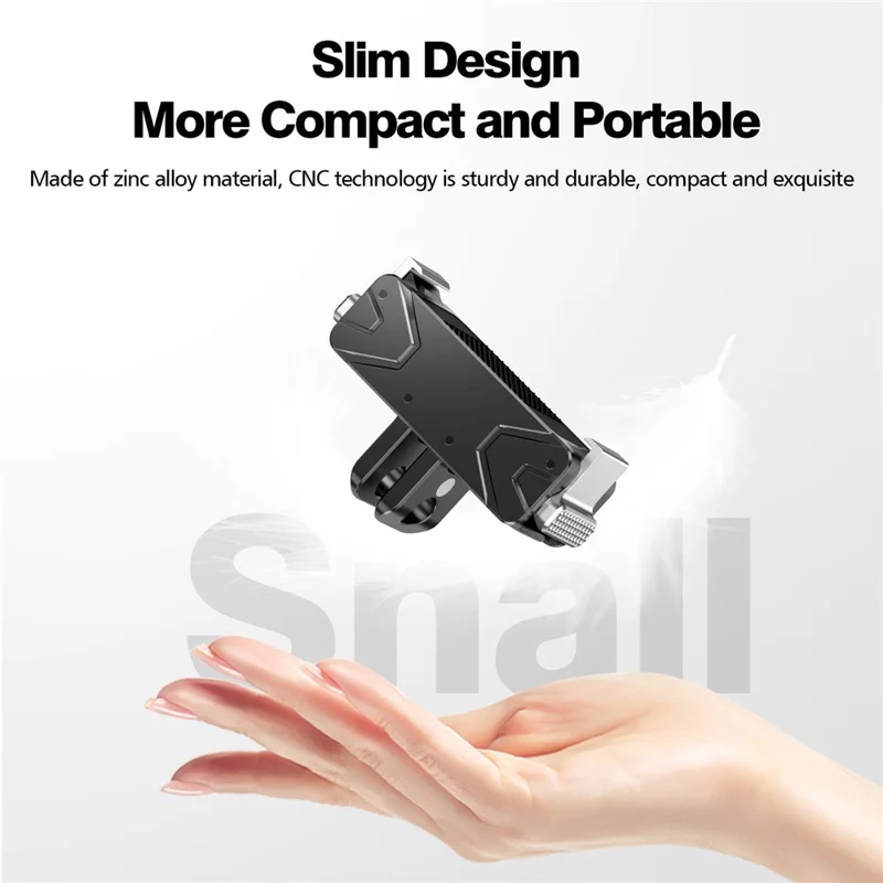 Base di Rilascio Magnetica per DJI Action 5 Pro / 4 / 3 / Osmo 360 Adattatore di Montaggio in Metallo con Doppia Interfaccia - Nero