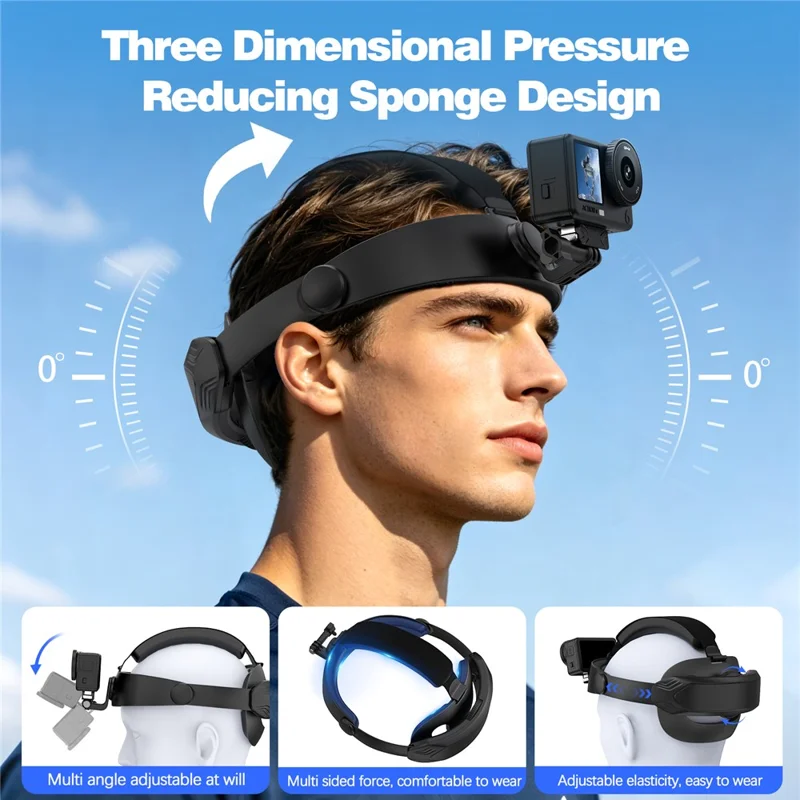 Head Mount Strap for DJI Action  /  Insta360  /  GoPro Sports Camera Headset Stand POV Shooting Bracket