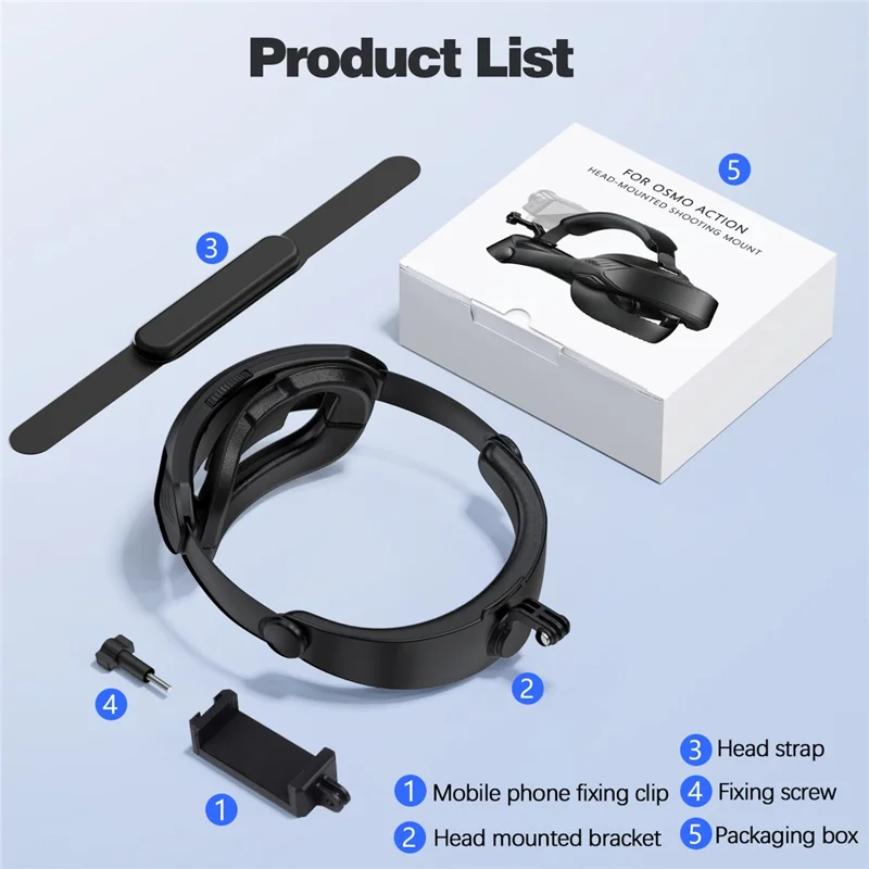 Head Mount Strap for DJI Action  /  Insta360  /  GoPro Sports Camera Headset Stand POV Shooting Bracket