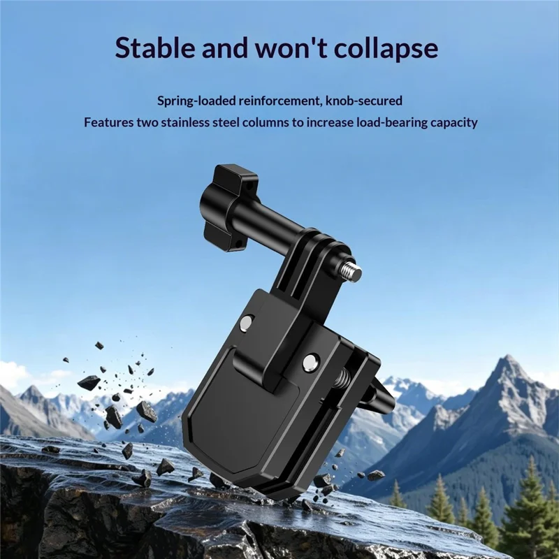 Motorcycle Windshield Clamp Mount Holder 180 Degree Rotation Action Camera Bracket for GoPro Insta360 DJI - Black