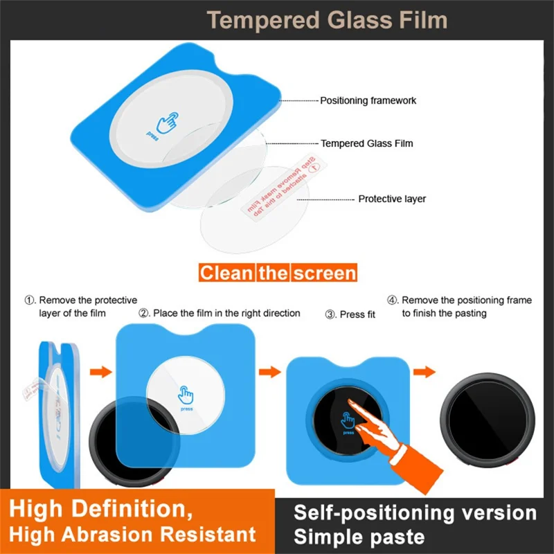 IMAK para Oppo Bubble Protector de Pantalla de Vidrio Templado con Película de Posicionamiento Automático - Transparente