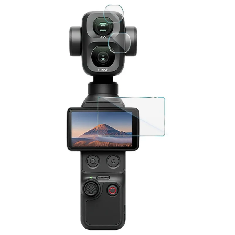 IMAK til DJI Osmo Pocket 4P Kamera Hårdet Glas Skærmprotector + Objektivprotector Kit - Gennemsigtig