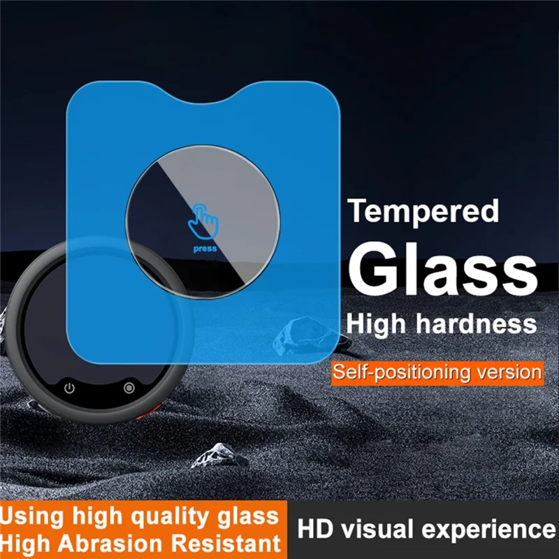 IMAK voor Insta360 Mic Pro gehard glas screenprotector met zelfpositionerende film - transparant