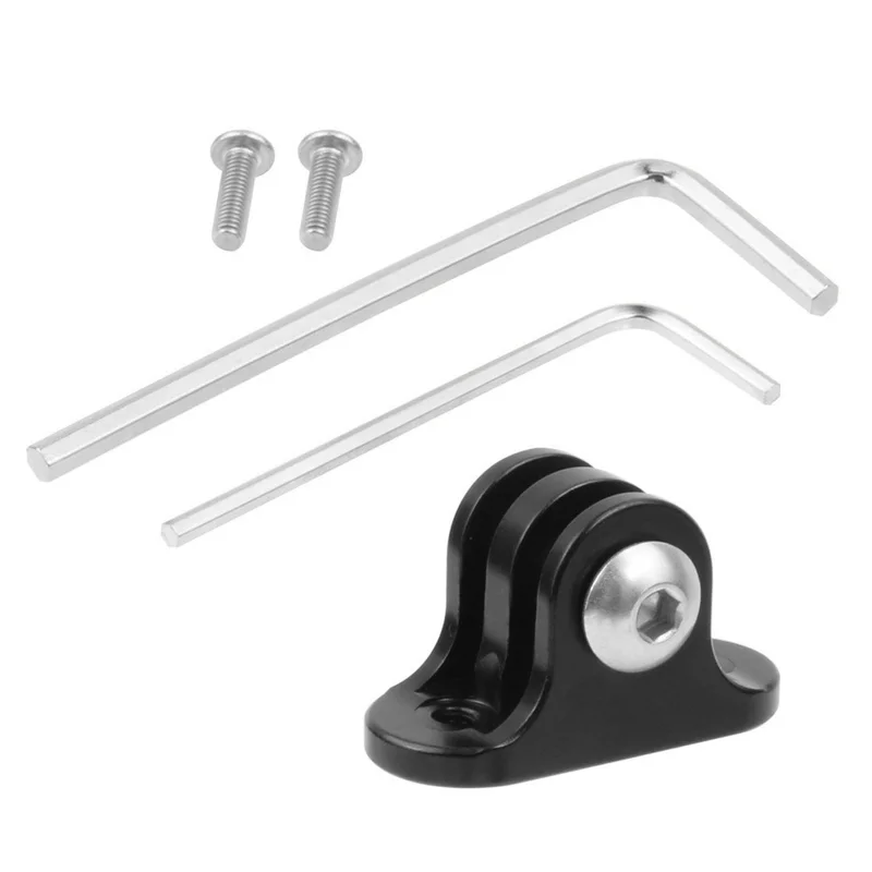 Bike Computer Mount Base 20mm Hole Distance Bicycle Light Bracket Action Camera Adapter with M3x10 Screws - Black