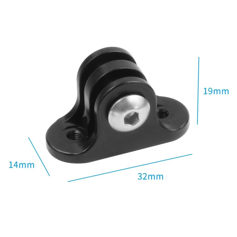 Bike Computer Mount Base 20mm Hole Distance Bicycle Light Bracket Action Camera Adapter with M3x10 Screws - Black