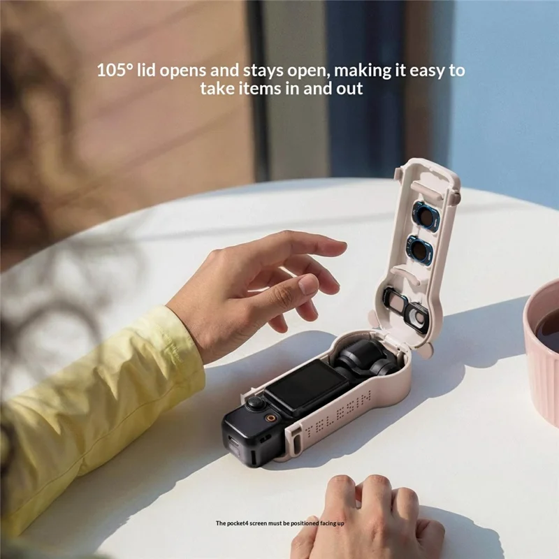 TELESIN S6-FMS-29WH-TDJ Funda para DJI Osmo Pocket 4 / 3 Cubierta protectora de PC + TPU con correa para hombro - Blanco