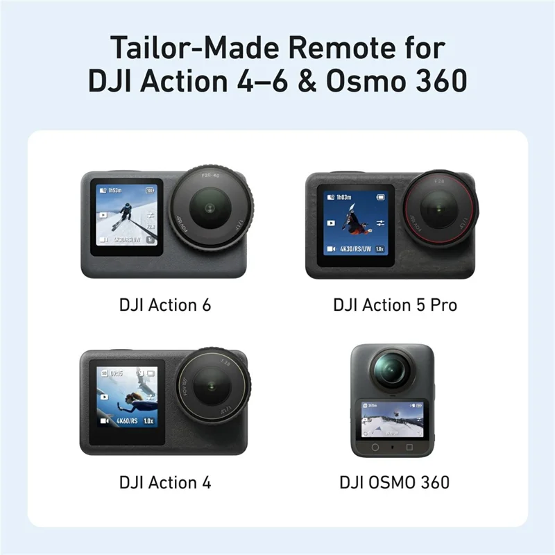 TELESIN S5-RMT-03-TDJ 1.4 Inch HD Screen Remote Control for DJI Osmo 360 / Action 4 / 5 Pro / 6 Bluetooth-compatible Camera Controller