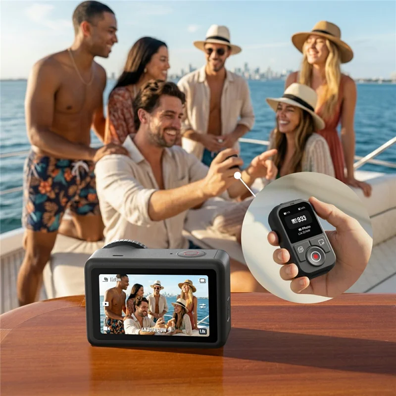 TELESIN S5-RMT-03-TDJ 1.4 Inch HD Screen Remote Control for DJI Osmo 360 / Action 4 / 5 Pro / 6 Bluetooth-compatible Camera Controller