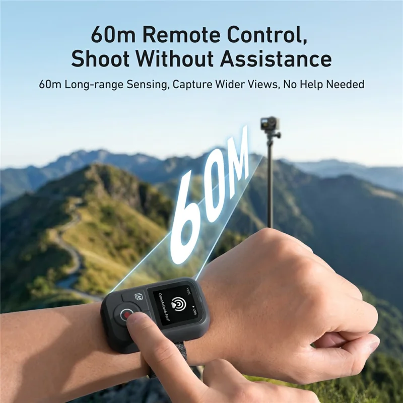 TELESIN S5-RMT-03-TDJ 1.4 Inch HD Screen Remote Control for DJI Osmo 360 / Action 4 / 5 Pro / 6 Bluetooth-compatible Camera Controller