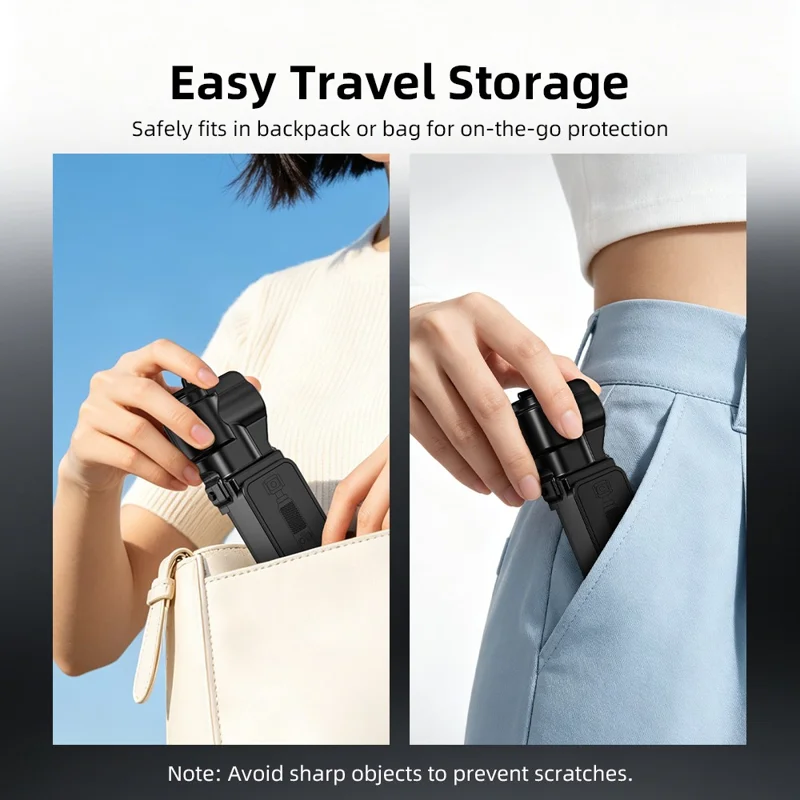 BRDRC For DJI Osmo Pocket 4  /  3 Protective Case Shockproof Flip Top Cover with Magnetic Filter Slot - Black