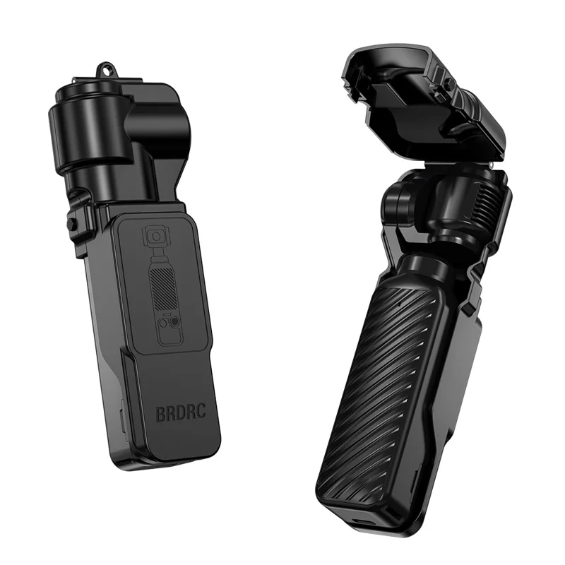 BRDRC For DJI Osmo Pocket 4  /  3 Protective Case Shockproof Flip Top Cover with Magnetic Filter Slot - Black