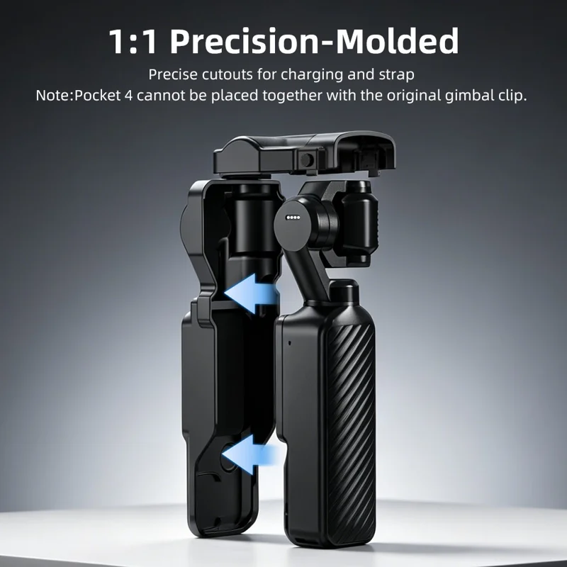 BRDRC For DJI Osmo Pocket 4  /  3 Protective Case Shockproof Flip Top Cover with Magnetic Filter Slot - Black