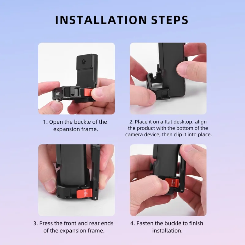 BRDRC 9 in 1 Interface Extension Magnetic Mount for DJI Osmo Pocket 4P  /  4  /  3  180 Degree Adjustable Aluminum Alloy Stand - Black