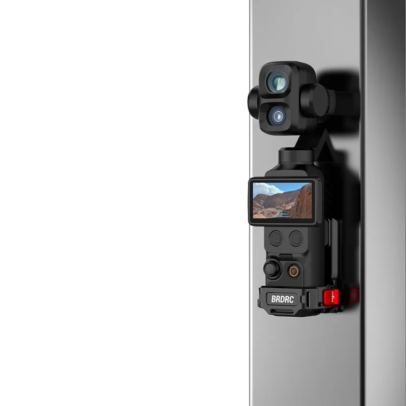 BRDRC 9 in 1 Interface Extension Magnetic Mount for DJI Osmo Pocket 4P  /  4  /  3  180 Degree Adjustable Aluminum Alloy Stand - Black