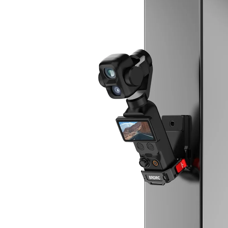 BRDRC 9 in 1 Interface Extension Magnetic Mount for DJI Osmo Pocket 4P  /  4  /  3  180 Degree Adjustable Aluminum Alloy Stand - Black