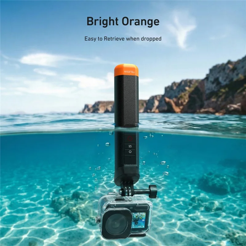 TELESIN S4-FHG-01-TDJ Floating Handle Bluetooth-compatible Remote IP68 Waterproof for DJI OsmoAction 6 / 5 Pro / 4