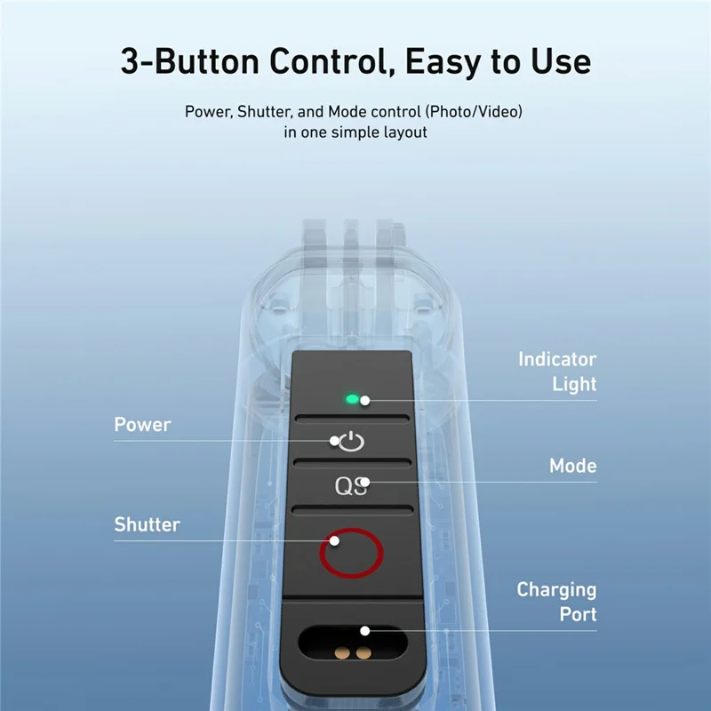 TELESIN S4-FHG-01-TDJ Floating Handle Bluetooth-compatible Remote IP68 Waterproof for DJI OsmoAction 6 / 5 Pro / 4