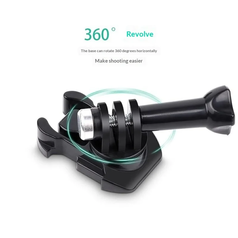 Шарнирное основание с поворотом на 360 градусов, крепление на шлем, быстрое снятие для экшн-камеры — черное