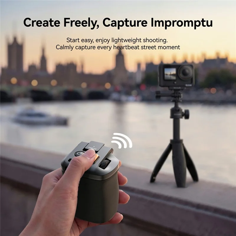 TELESIN S6-FMS-39-TDJ For DJI Osmo Action 6 Remote Street Photography Kit , Camera Cage with Bluetooth-compatible Remote Handle - Black