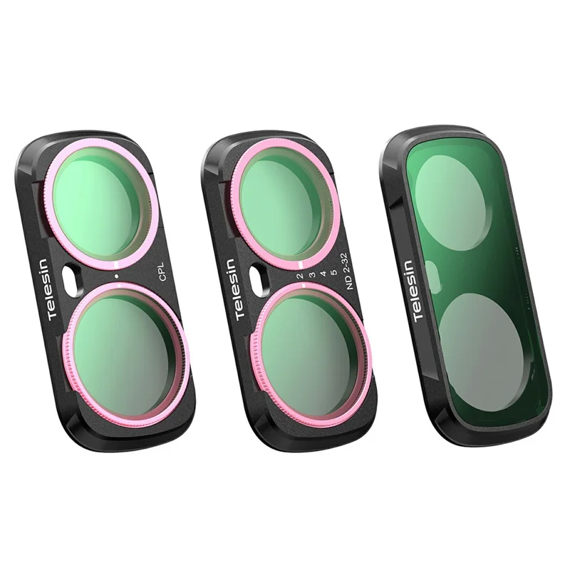 TELESIN S5-FLT-85-TIS per kit filtro Insta360 Luna, set di filtri per fotocamera CPL VND Diffusione Nera 1/4 - Trasparente