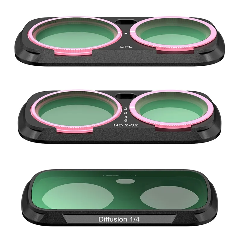 TELESIN S5-FLT-85-TIS per kit filtro Insta360 Luna, set di filtri per fotocamera CPL VND Diffusione Nera 1/4 - Trasparente