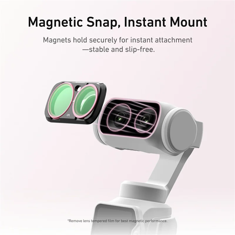 TELESIN S5-FLT-85-TIS per kit filtro Insta360 Luna, set di filtri per fotocamera CPL VND Diffusione Nera 1/4 - Trasparente