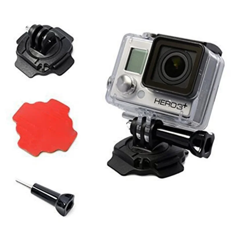 Шлем-крепление с поворотом на 360 градусов для экшн-камеры GoPro, быстросъемная адгезионная база — черный цвет