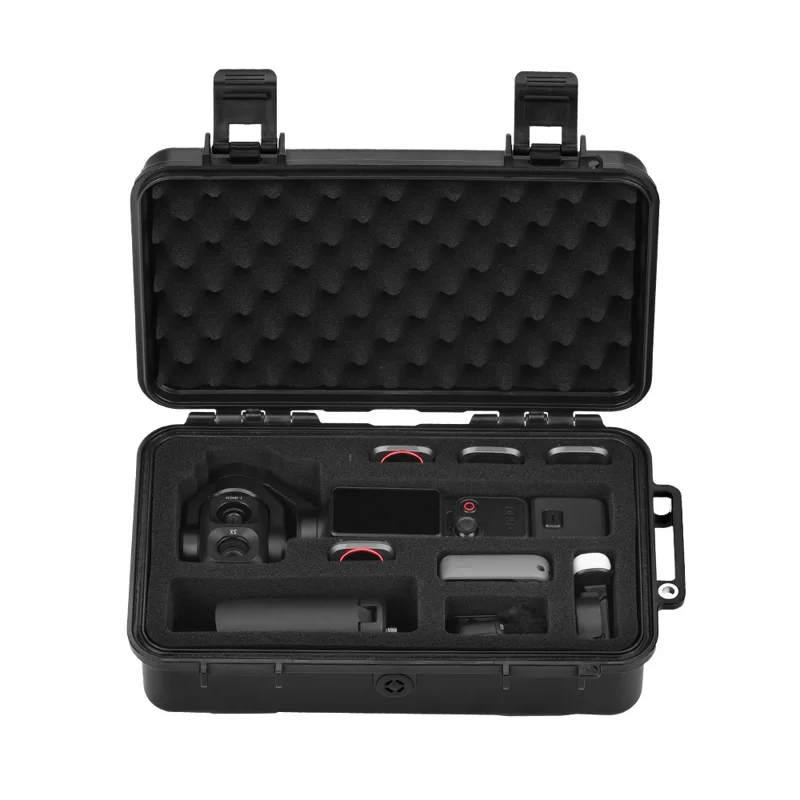 BRDRC for DJI Osmo Pocket 4P Safety Box PP + Sponge Shock Absorbing Protective Case - Black