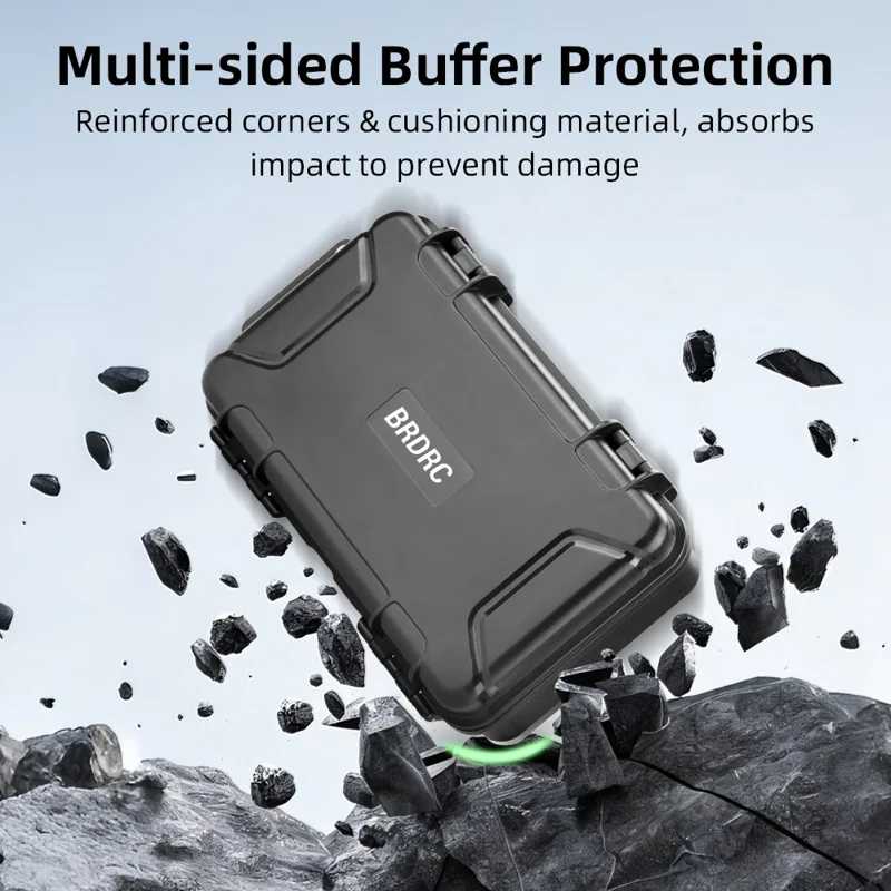 BRDRC for DJI Osmo Pocket 4P Safety Box PP + Sponge Shock Absorbing Protective Case - Black