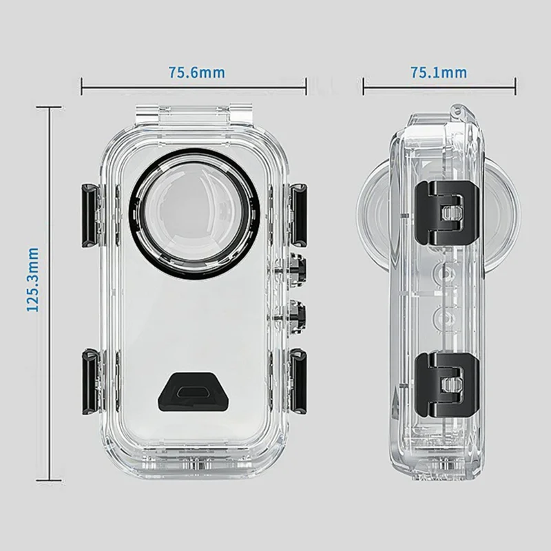 For Insta360 X6 Magnetic Quick Release Invisible Diving Case Transparent PC Waterproof Cover - Transparent