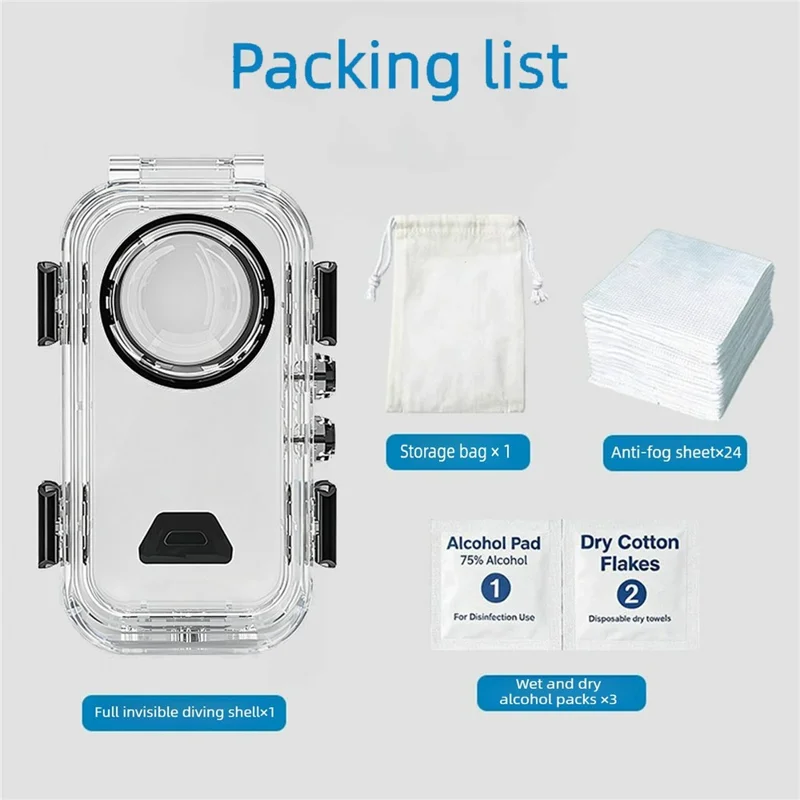 For Insta360 X6 Magnetic Quick Release Invisible Diving Case Transparent PC Waterproof Cover - Transparent