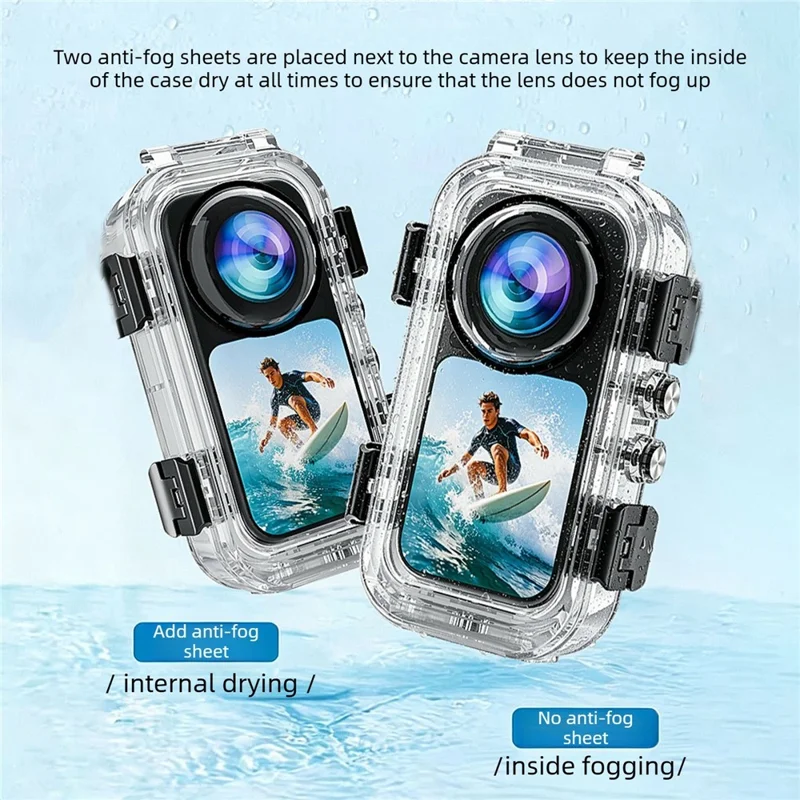 For Insta360 X6 Magnetic Quick Release Invisible Diving Case Transparent PC Waterproof Cover - Transparent