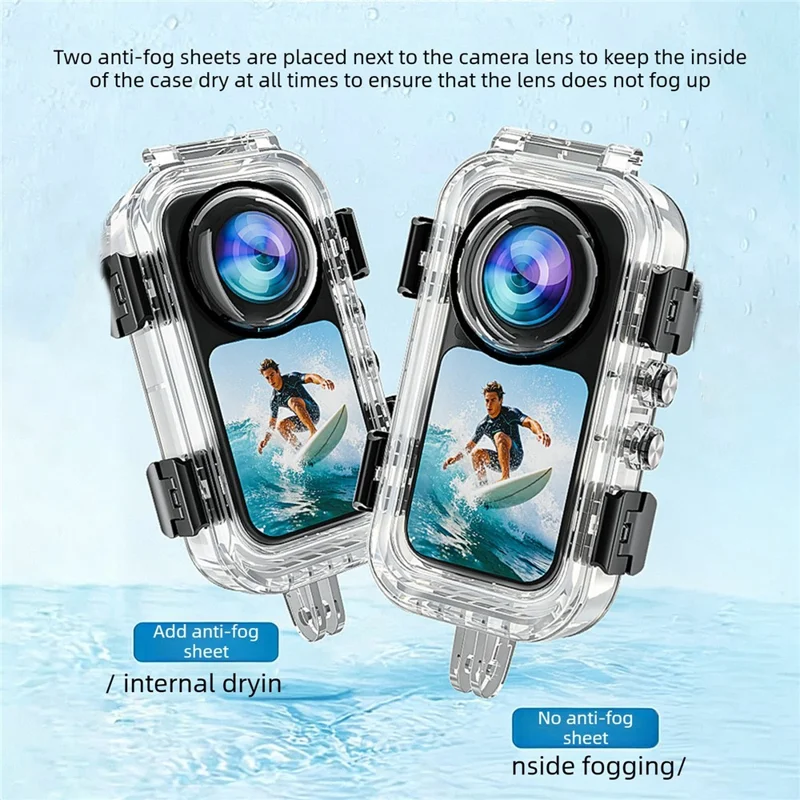For Insta360 X6 Invisible Diving Case Transparent PC Anti-Fog Waterproof Housing Shell