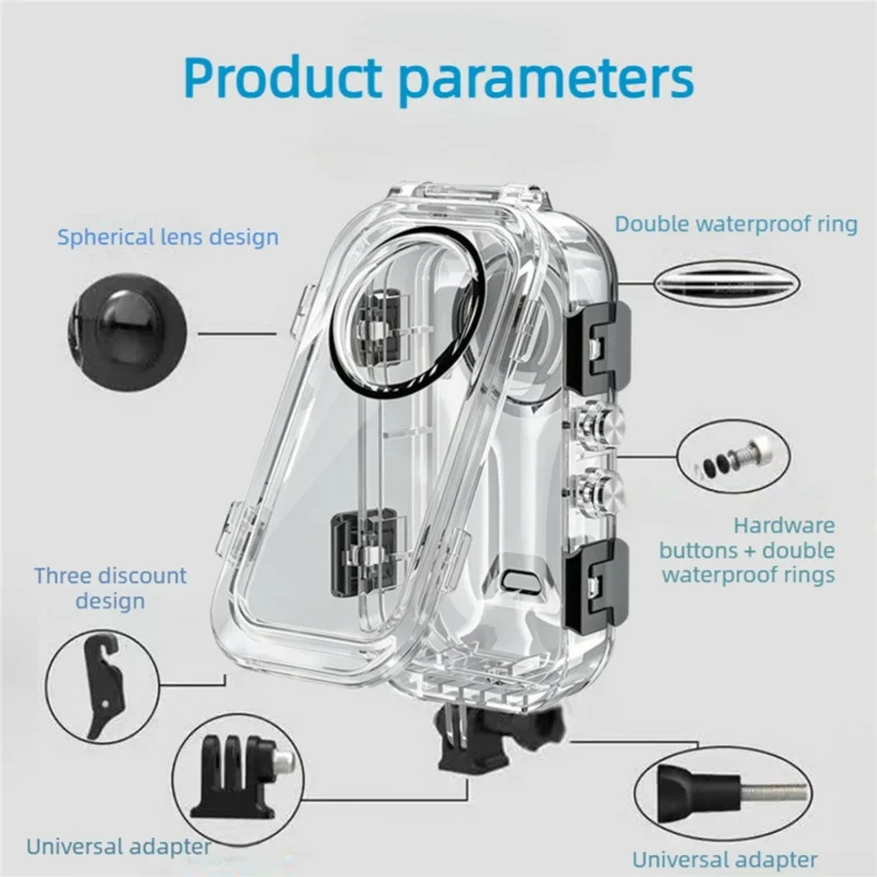 For Insta360 X6 Invisible Diving Case Transparent PC Anti-Fog Waterproof Housing Shell