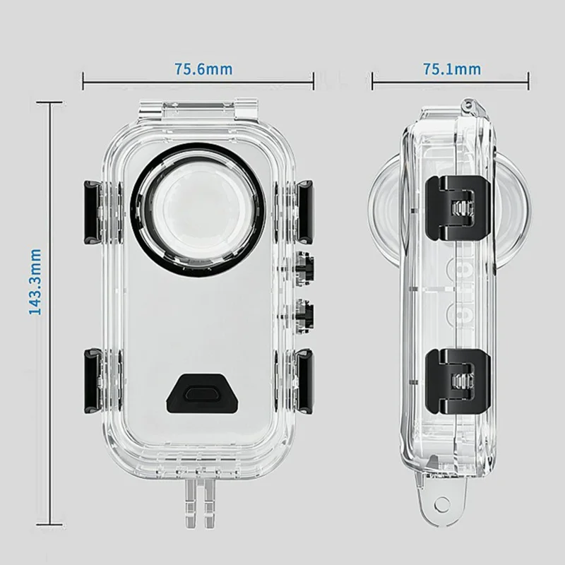 For Insta360 X6 Invisible Diving Case Transparent PC Anti-Fog Waterproof Housing Shell